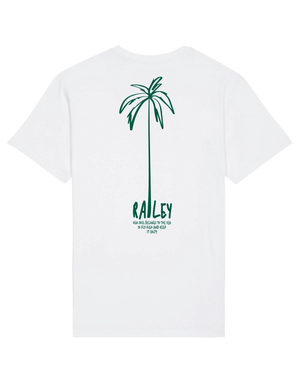 Palmtree produit éco-responsable t-shirt blanc unisexe Railey Clothing